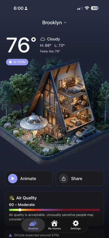 Diorama home at night